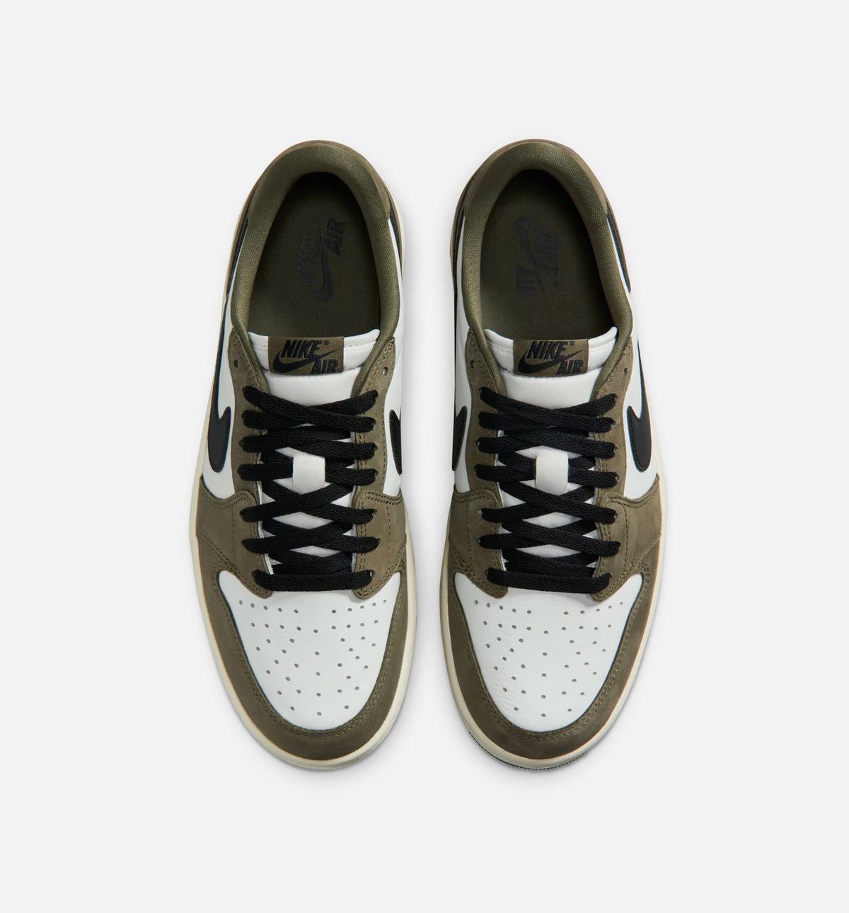 Air Jordan 1 Low OG Men's Sneakers - Medium Olive / Black / Summit White / Sail