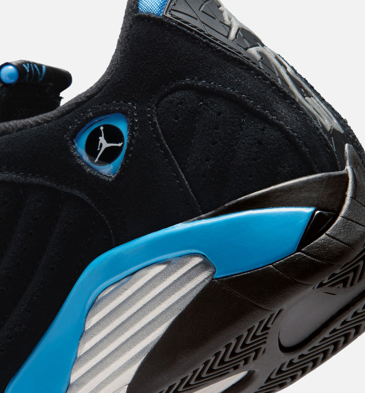Air Jordan 14 Retro Black University Blue Grade School Sneakers - Black / White / University Blue