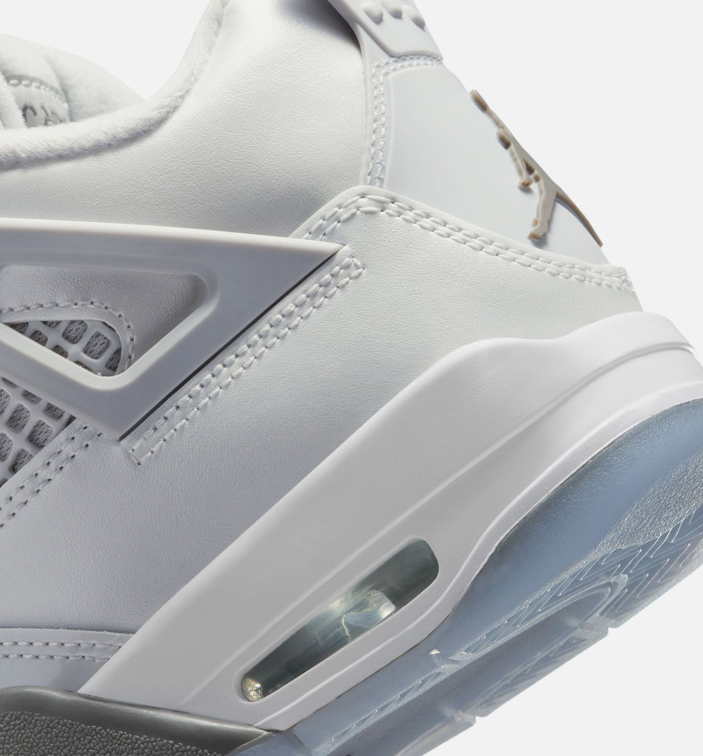 Air Jordan 4 Retro Blue Chill Grade School Sneakers - Photon Dust / Blue Chill / Flat Pewter / White / Blue Tint