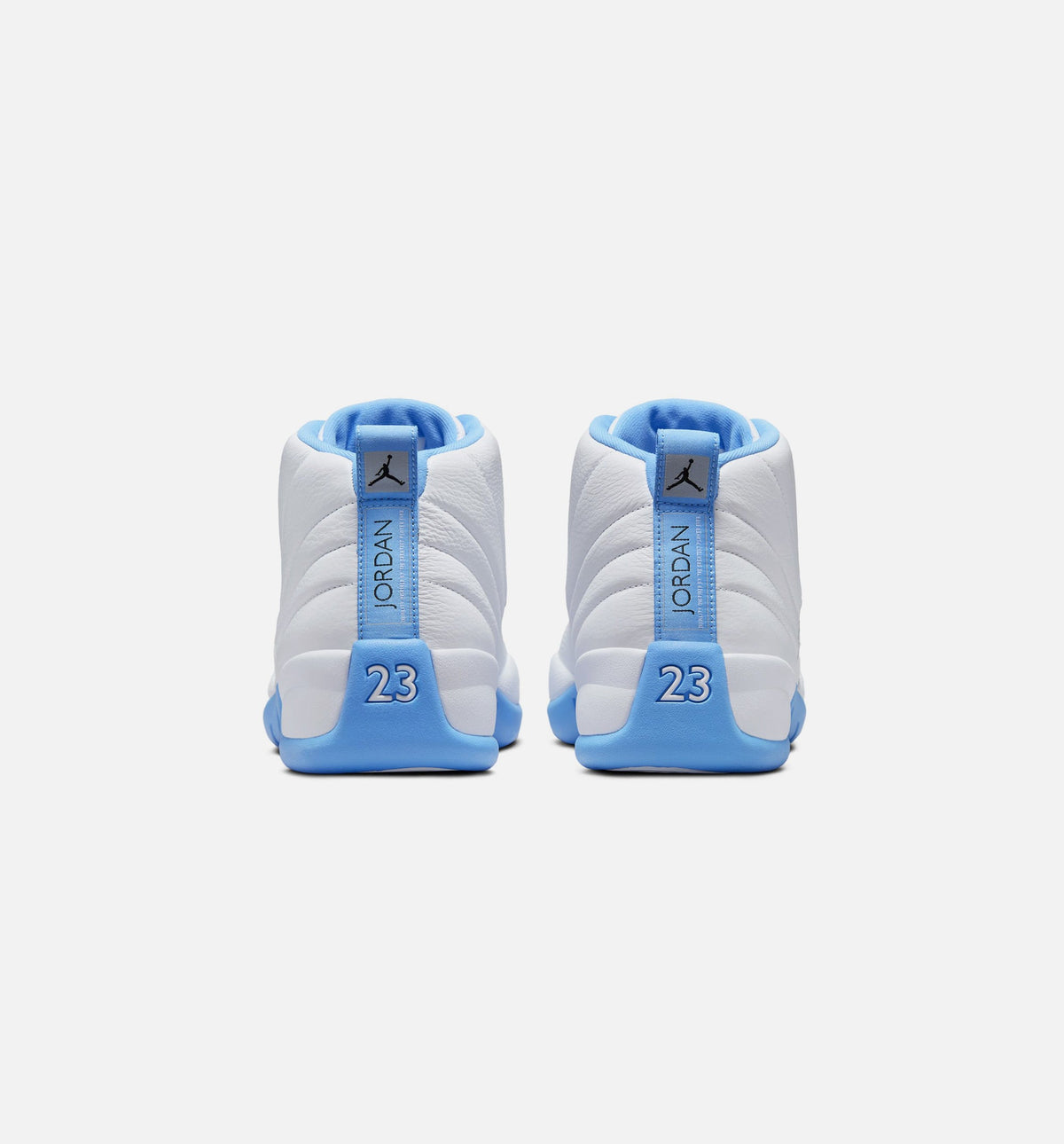 Air Jordan 12 Retro White and University Blue Men's Sneakers - White / University Blue / Metallic Silver