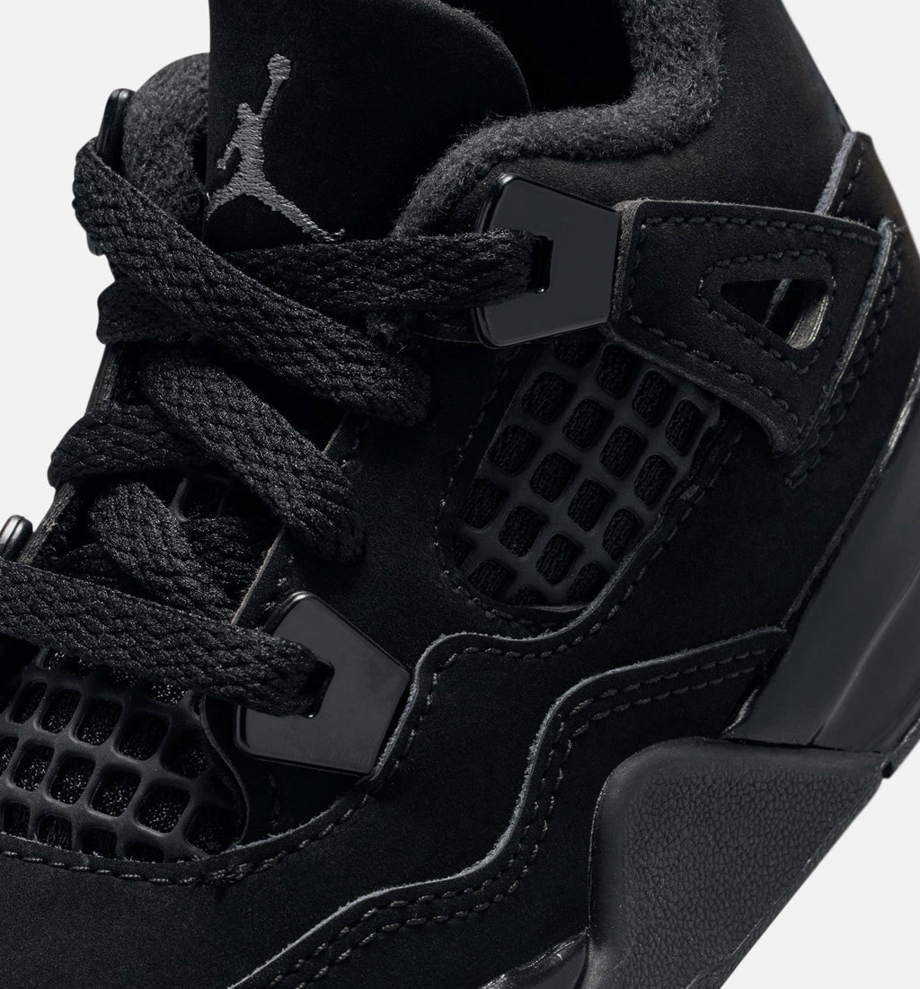 Air Jordan 4 Retro Black Cat Infant & Toddler Sneakers - Black / Light Graphite