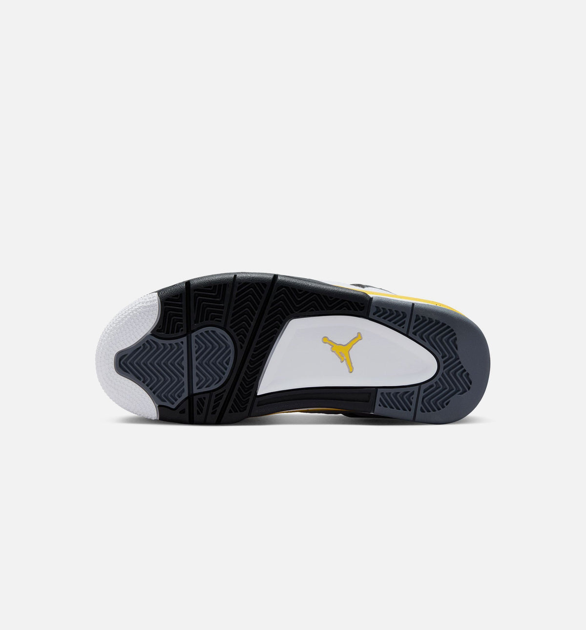Air Jordan 4 Retro Rare Air Tour Yellow Grade School Sneakers - White / Dark Blue Grey / Black / Tour Yellow