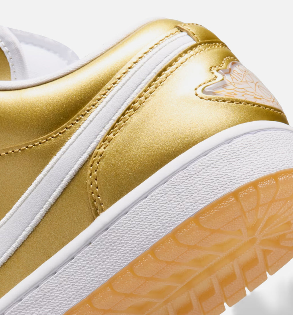 Air Jordan 1 Low Women's Sneakers - Gold / White / Gum Yellow