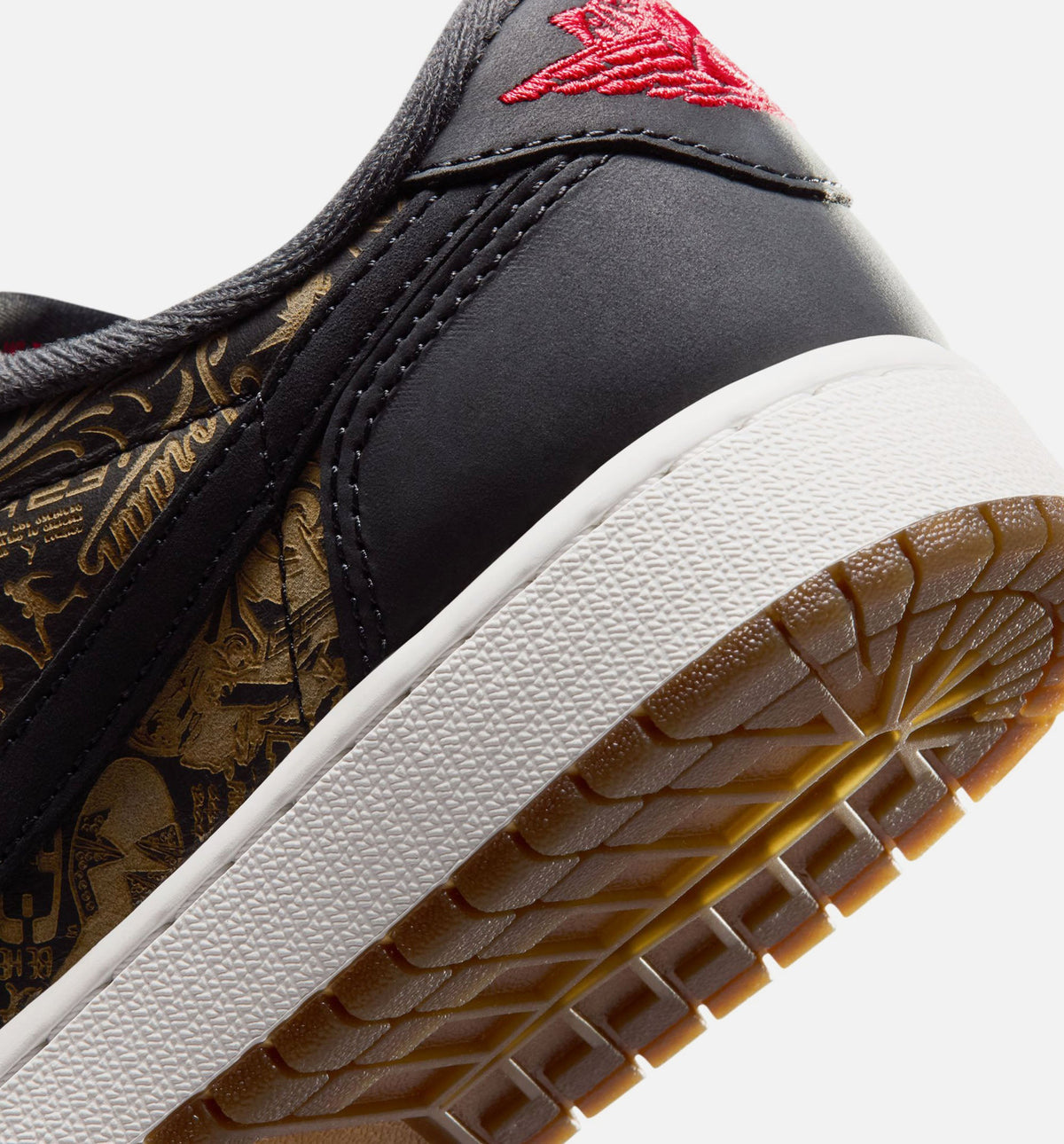 Air Jordan 1 Retro Low OG Laser Grade School Sneakers - Black / Varsity Red / Summit White