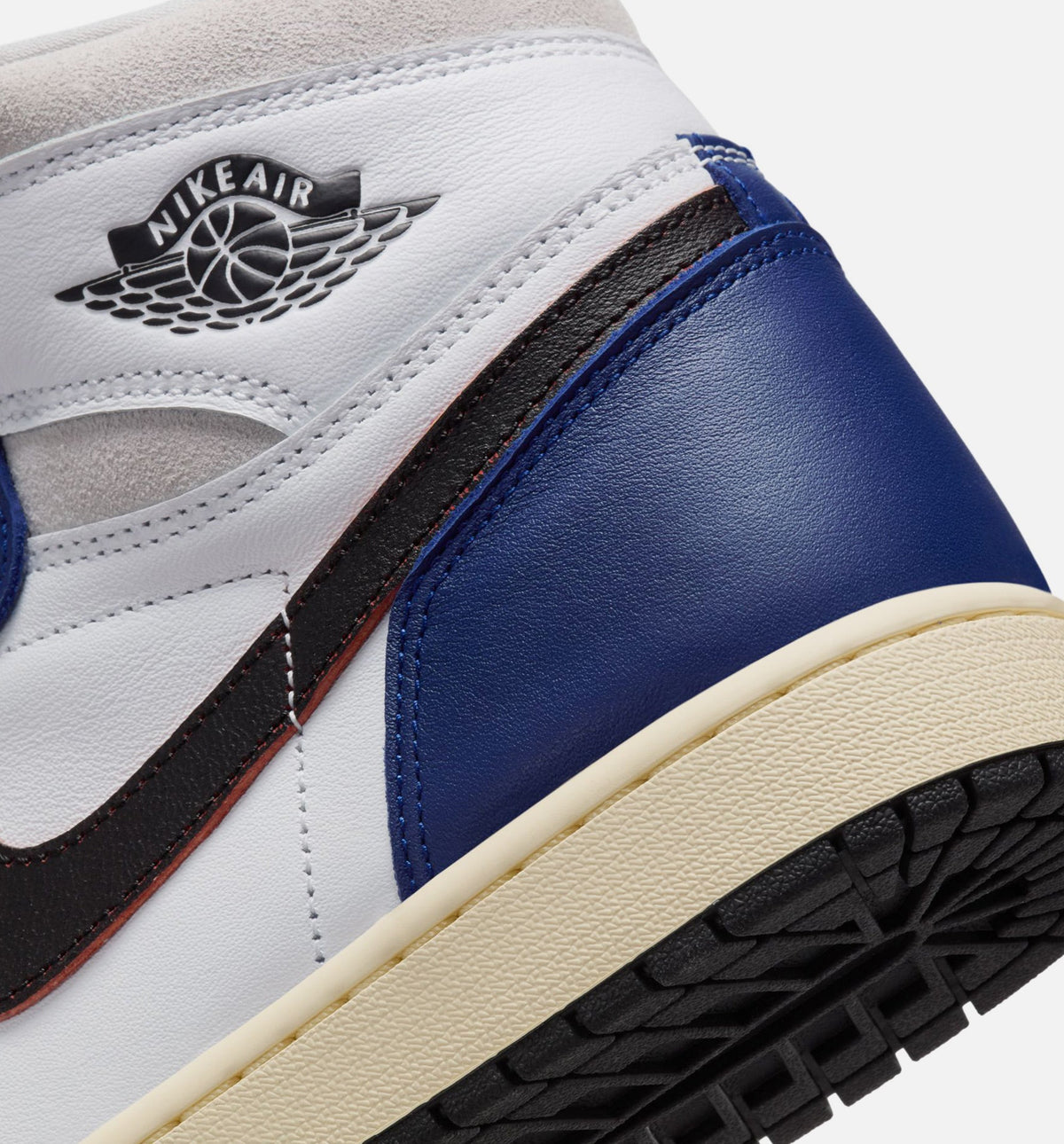 Air Jordan 1 Retro High OG Rare Air Men's Sneakers - White / Black / Neutral Grey / Deep Royal Blue