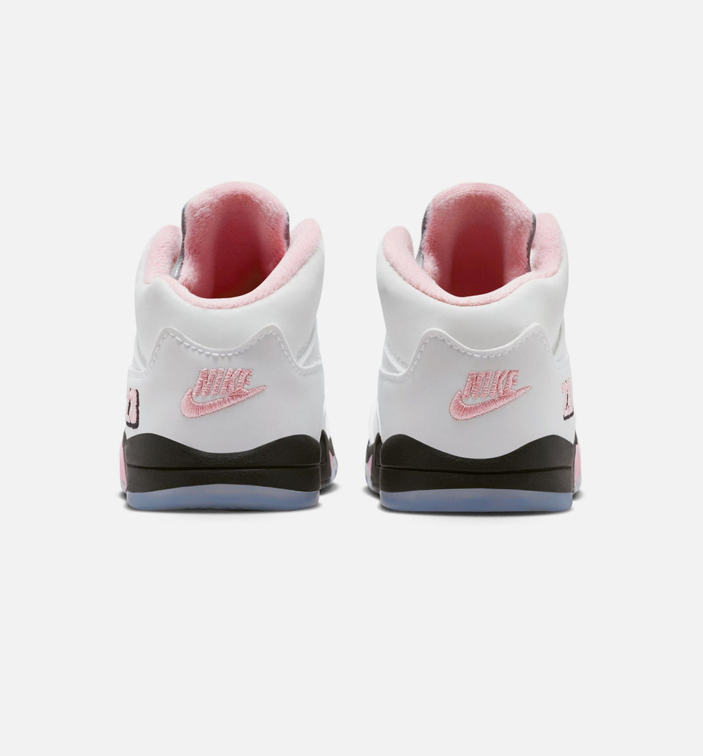 Air Jordan 5 Retro Medium Soft Pink Infant & Toddler Sneakers - White / Black / Medium Soft Pink