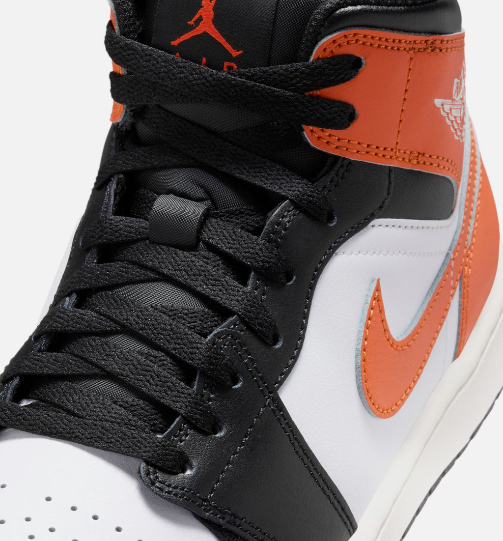 Air Jordan 1 Mid Men's Sneakers - Starfish / White / Sail / Black