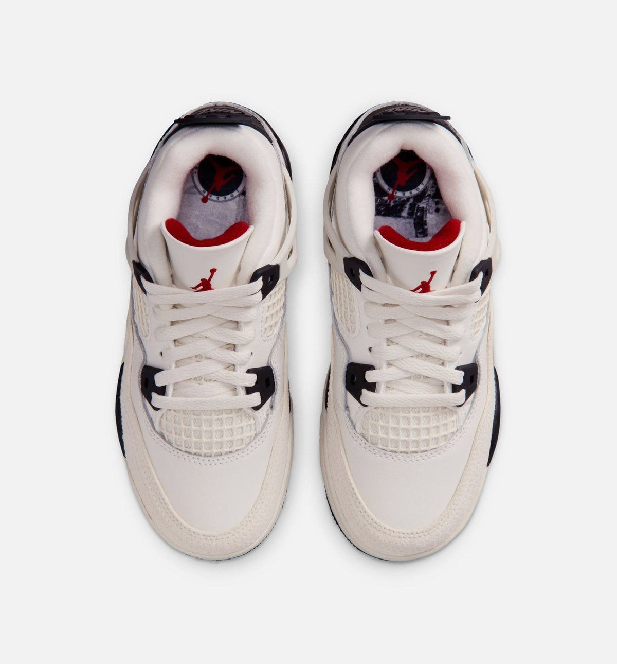 Air Jordan 4 Retro Flight Club Preschool Sneakers - Sail / Black / University Red