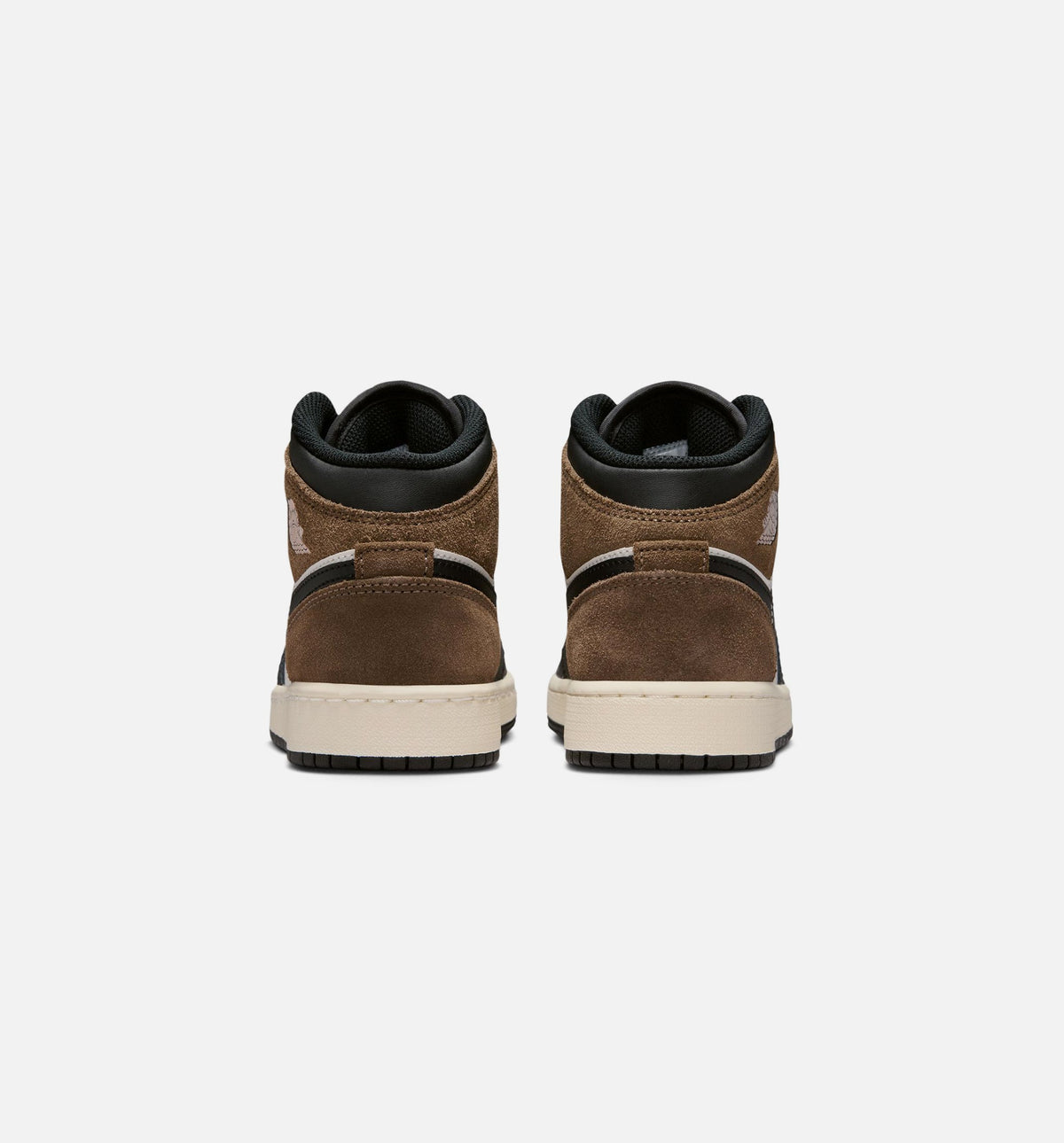 Air Jordan 1 Mid Grade School Sneakers - Black / Palomino / University Red