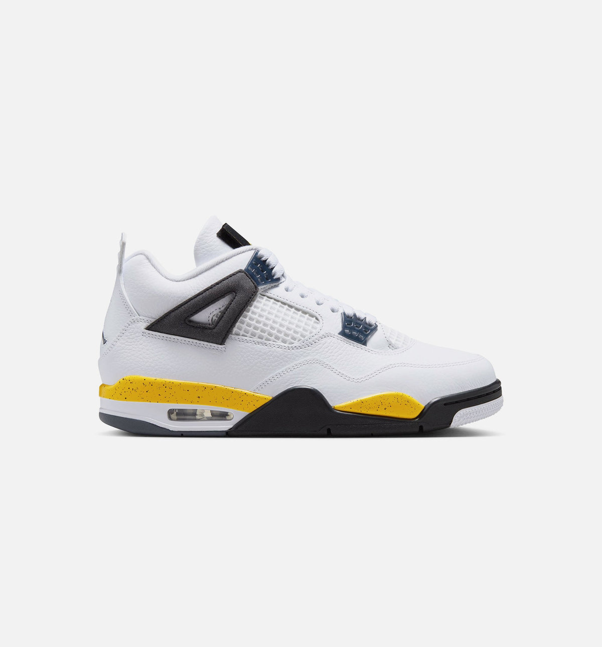 Air Jordan 4 Retro Rare Air Tour Yellow Men's Sneakers - White / Dark Blue Grey / Black / Tour Yellow
