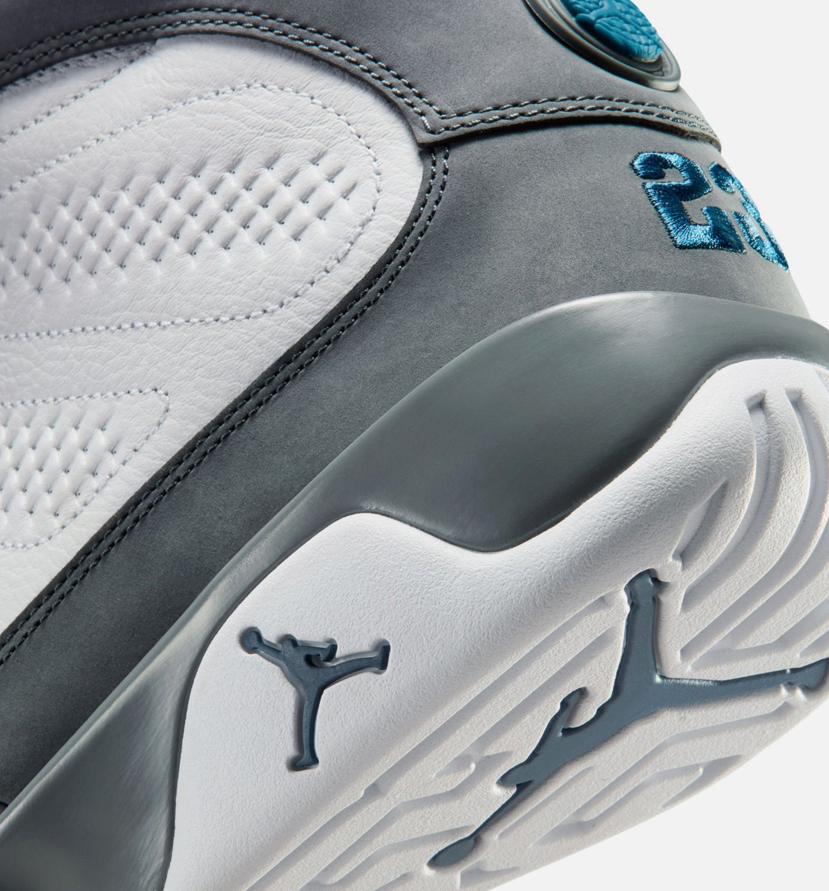 Air Jordan 9 Retro Flint Grey and French Blue Men's Sneakers - White / French Blue / Flint Grey