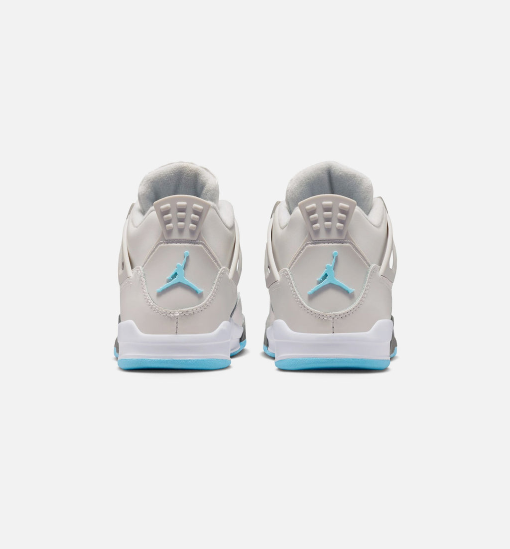 Air Jordan 4 Retro Blue Chill Preschool Sneakers - Photon Dust / Blue Chill / Flat Pewter / White / Blue Tint