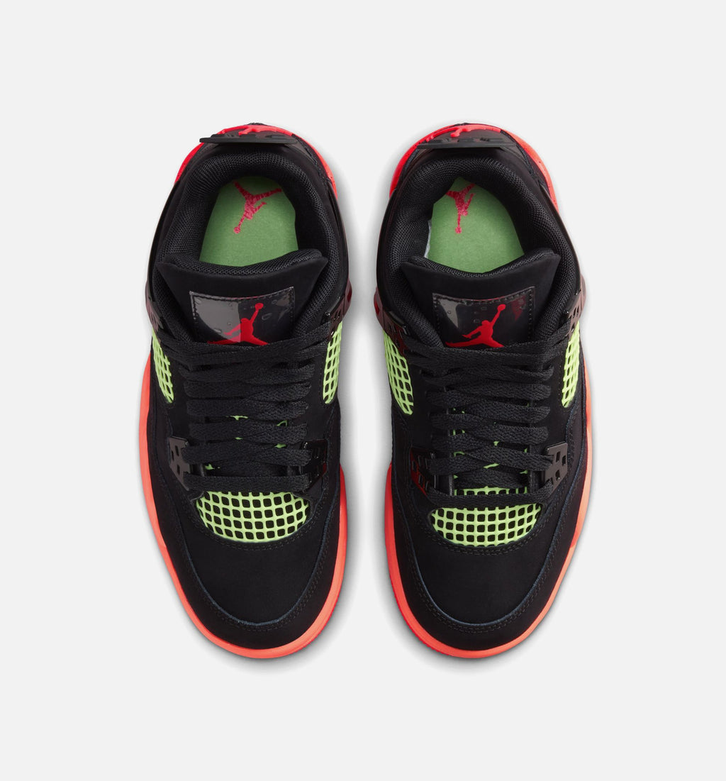 Air Jordan 4 Retro Black Infrared 23 Grade School Sneakers - Black / Infrared 23 / Bright Mango