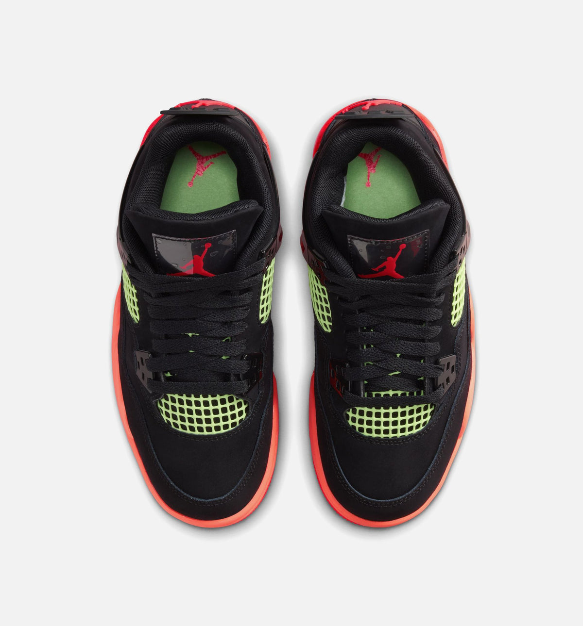 Air Jordan 4 Retro Black Infrared 23 Grade School Sneakers - Black / Infrared 23 / Bright Mango
