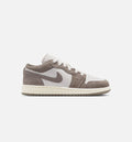 Air Jordan 1 Low Grade School Sneakers - Olive Grey / Enigma Stone / White