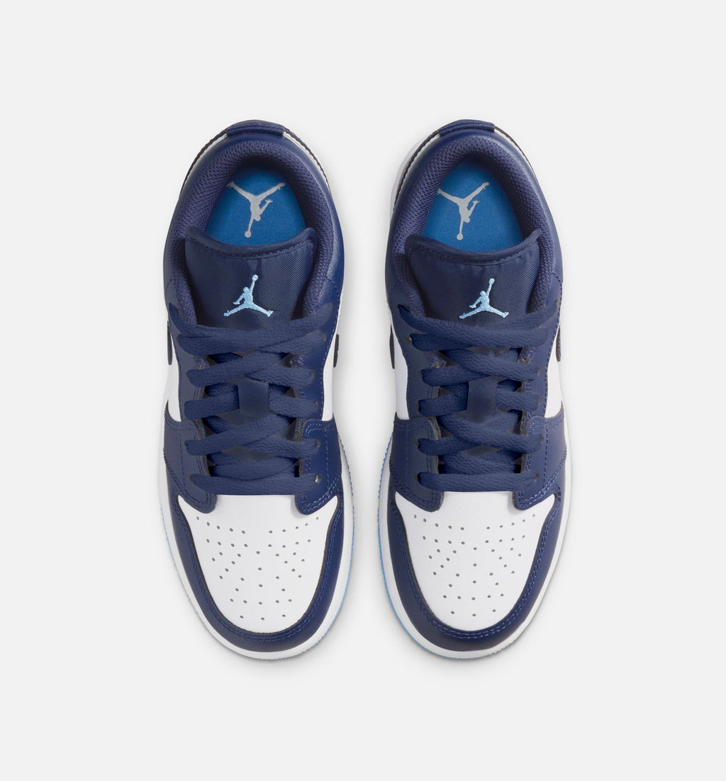 Air Jordan 1 Low Grade School Sneakers - Midnight Navy / University Blue