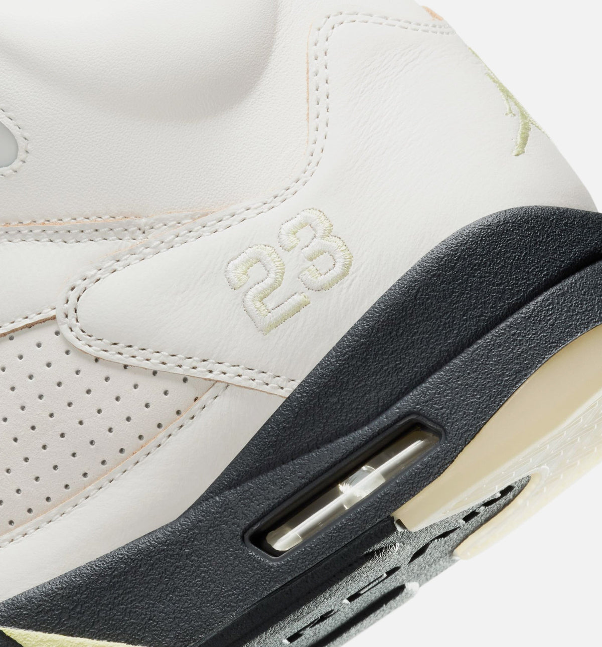 Air Jordan 5 Retro Luminous Green and Sail Women's Sneakers - Sail / Luminous Green / Anthracite