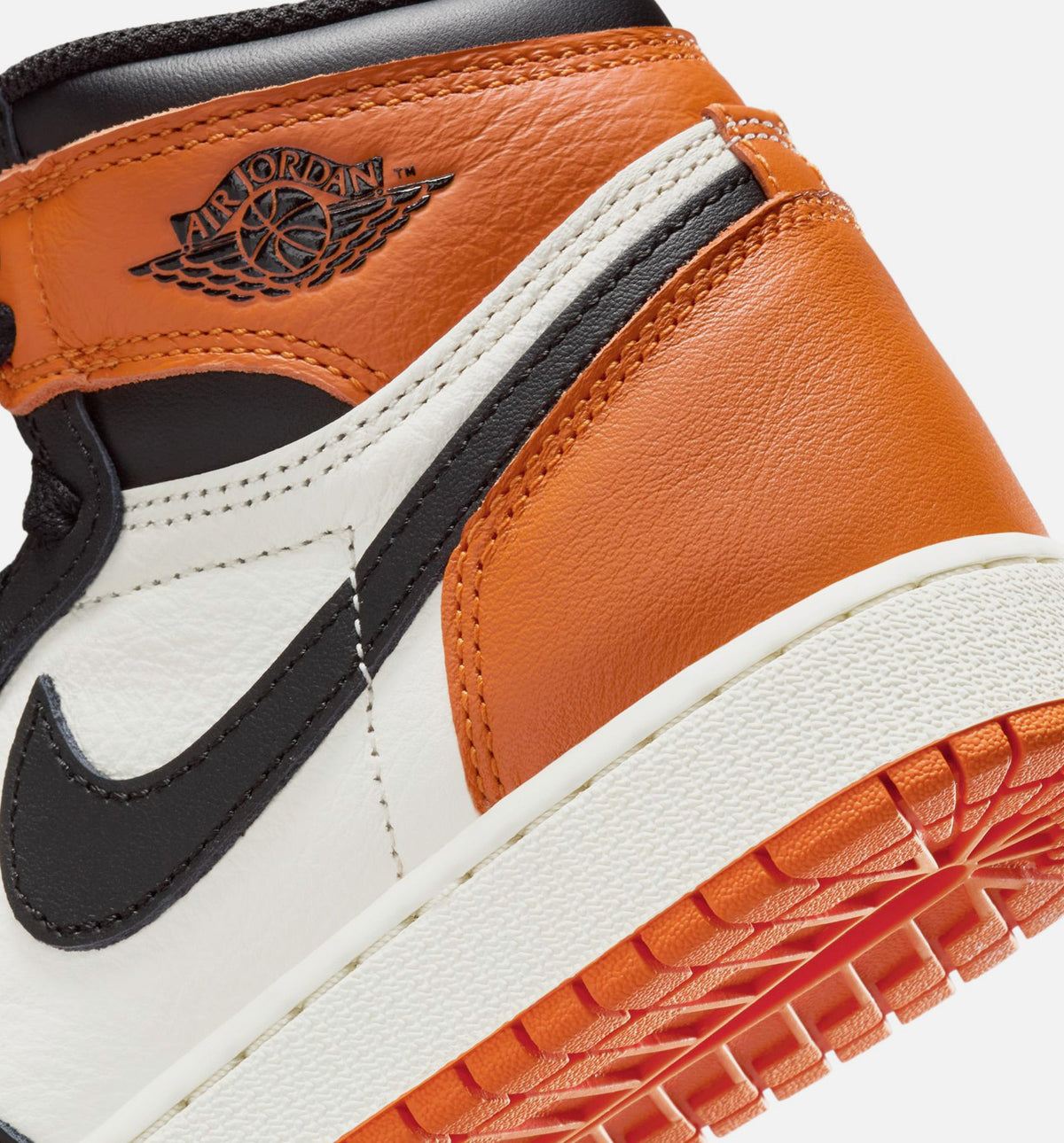 Air Jordan 1 Retro High OG Shattered Backboard Grade School Sneakers - Black / Black / Sail / Starfish