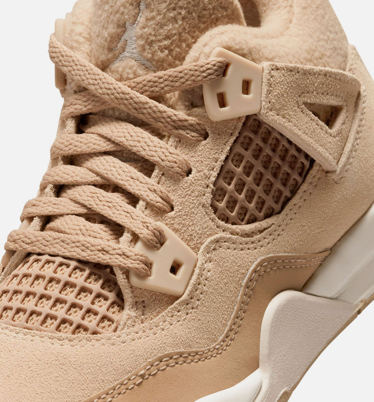 Air Jordan 4 Retro Cozy Girl Preschool Sneakers - Hemp / Light Orewood Brown
