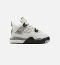 Air Jordan 4 Retro White Cement Infant & Toddler Sneakers - Summit White / Fire Red / Cement Grey / Black