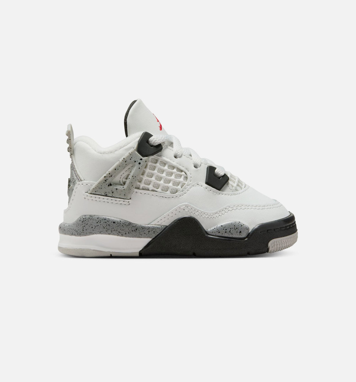 Air Jordan 4 Retro White Cement Infant & Toddler Sneakers - Summit White / Fire Red / Cement Grey / Black