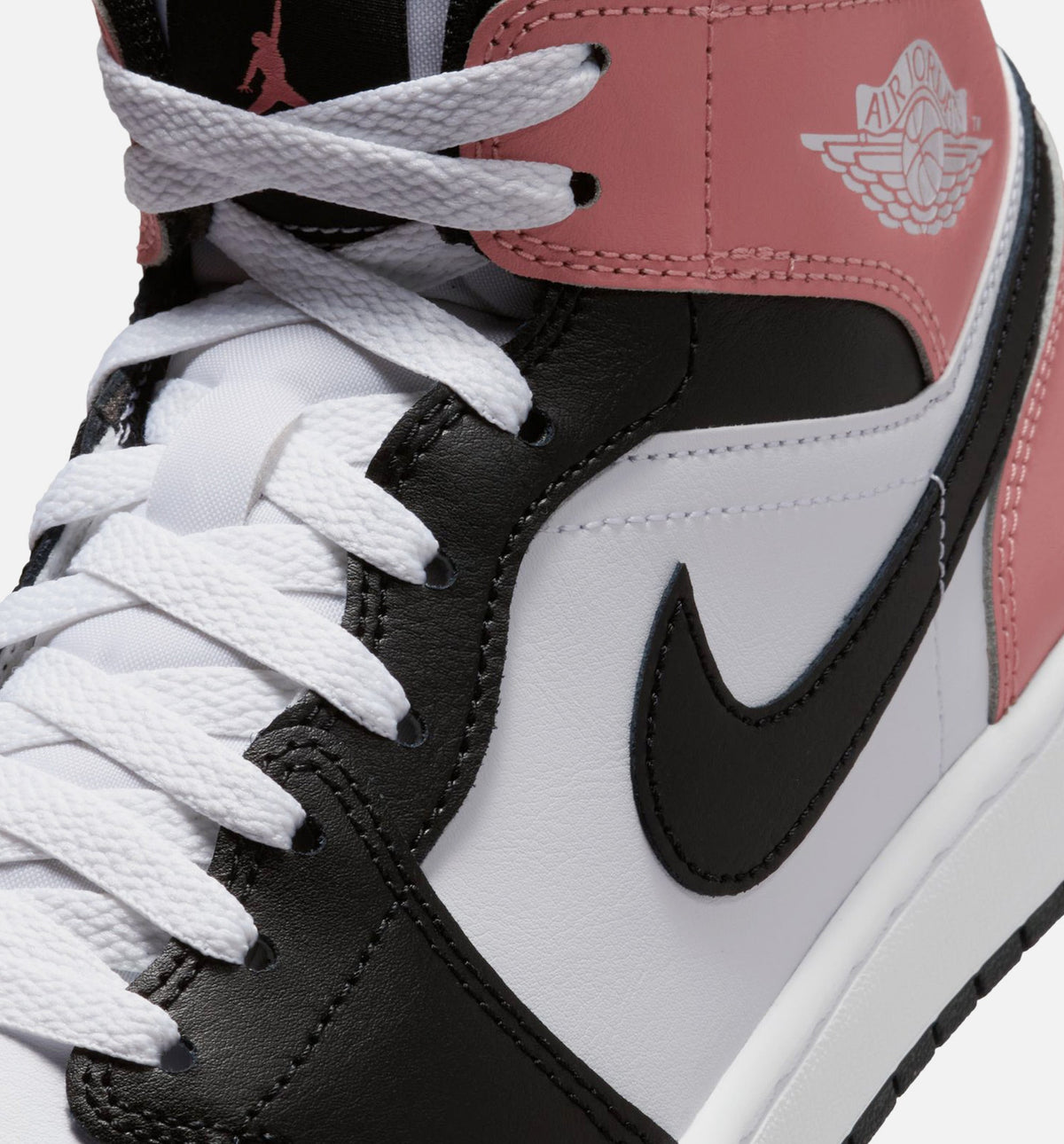 Air Jordan 1 Mid Men's Sneakers - White / Rust Pink / Black