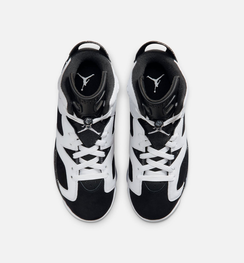 Air Jordan 6 Retro Black and White Grade School Sneakers - Black / White