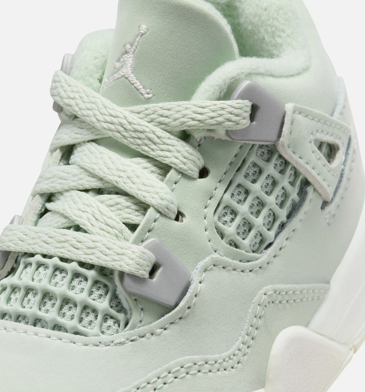 Air Jordan 4 Retro Abundance Infant & Toddler Sneakers - Seafoam / Sail / Metallic Silver