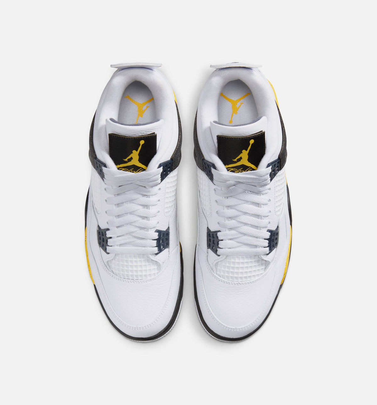 Air Jordan 4 Retro Rare Air Tour Yellow Men's Sneakers - White / Dark Blue Grey / Black / Tour Yellow