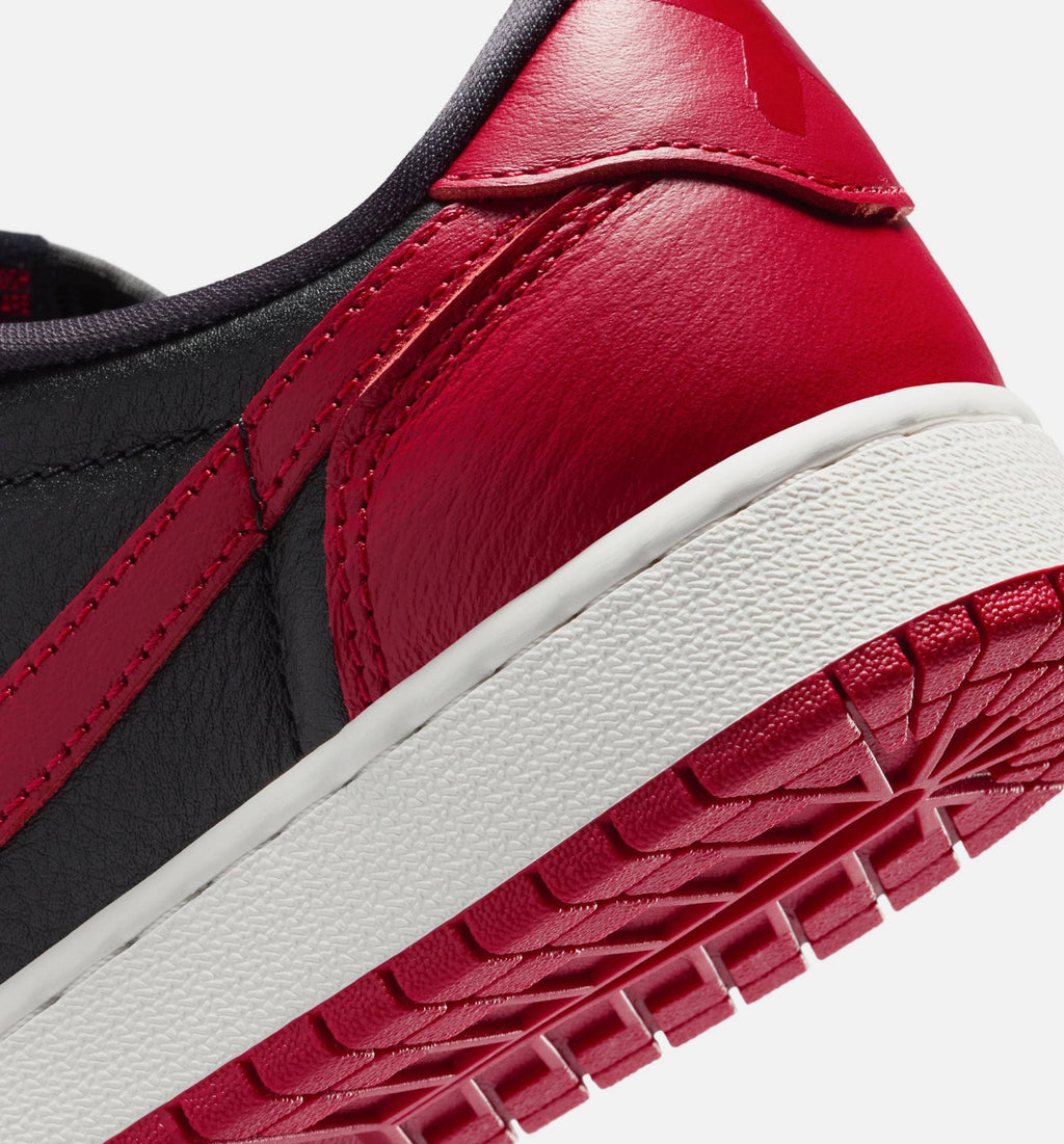 Air Jordan 1 Retro Low OG Banned Grade School Sneakers - Black / Black / Varsity Red / Summit White