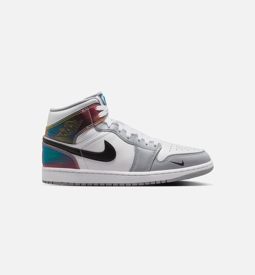 Air Jordan 1 Mid SE Men's Sneakers - Black / White / Wolf Grey