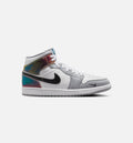 Air Jordan 1 Mid SE Men's Sneakers - Black / White / Wolf Grey