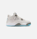 Air Jordan 4 Retro Blue Chill Preschool Sneakers - Photon Dust / Blue Chill / Flat Pewter / White / Blue Tint