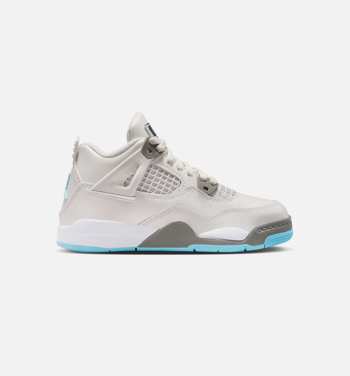 Air Jordan 4 Retro Blue Chill Preschool Sneakers - Photon Dust / Blue Chill / Flat Pewter / White / Blue Tint