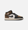 Air Jordan 1 Mid Grade School Sneakers - Black / Palomino / University Red