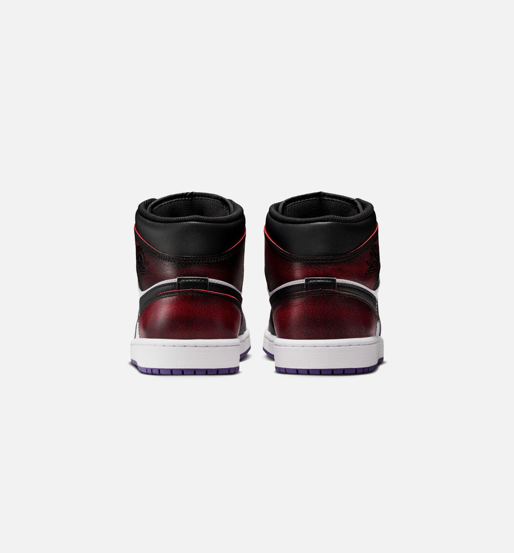 Air Jordan 1 Mid SE Men's Sneakers - True Red / White / Court Purple / Black