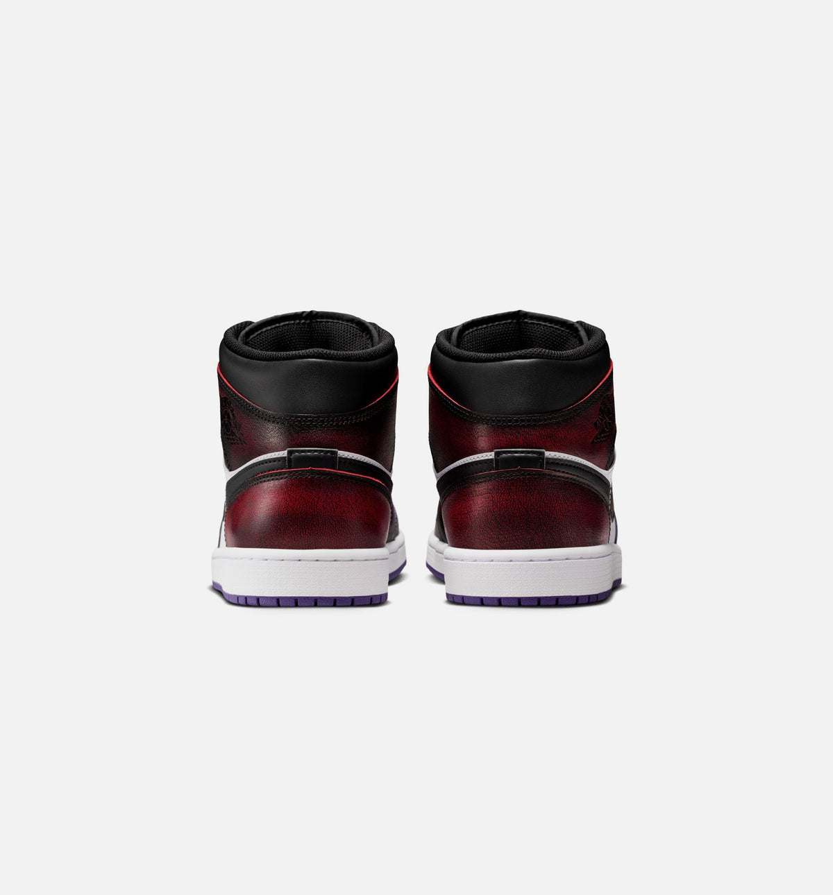 Air Jordan 1 Mid SE Men's Sneakers - True Red / White / Court Purple / Black