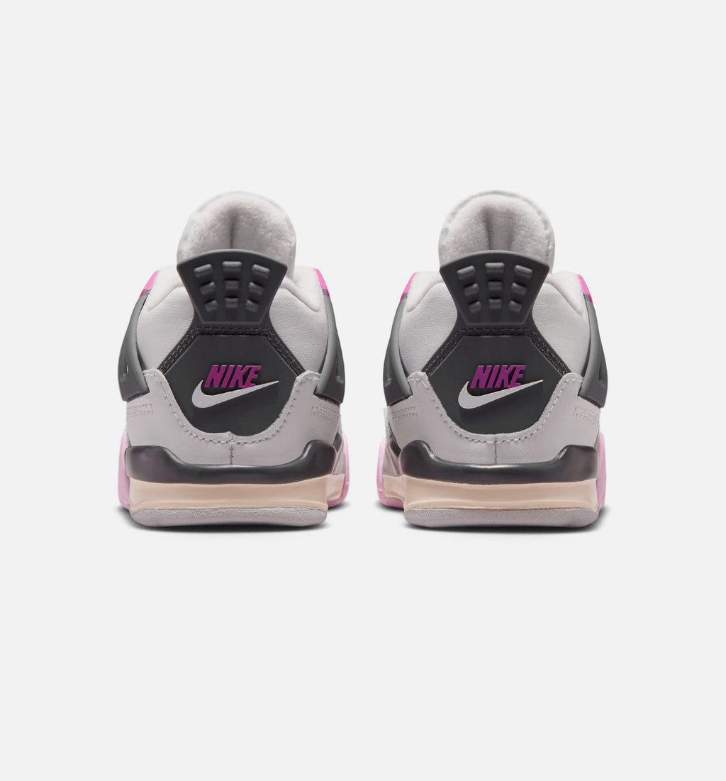 Air Jordan 4 Retro Comic Infant & Toddler Sneakers - Off White / Fire Pink / Anthracite