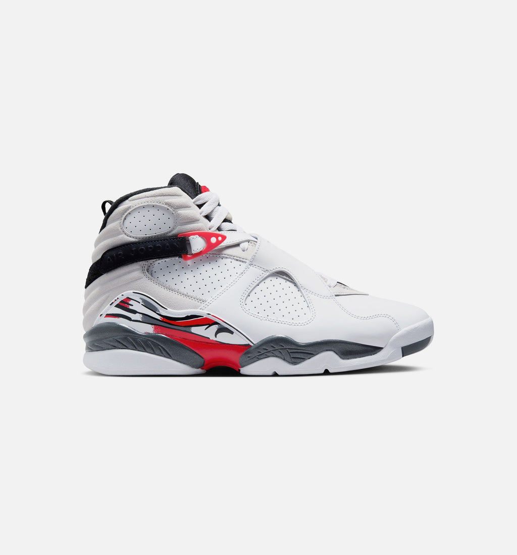 Air Jordan 8 Retro White and True Red Men's Sneakers - White / Black / True Red