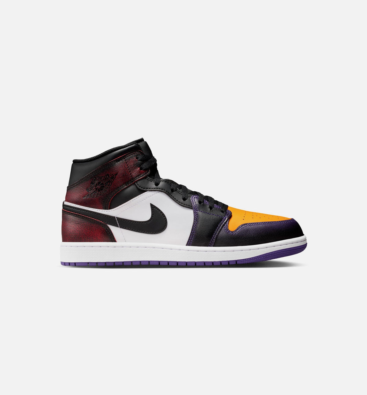 Air Jordan 1 Mid SE Men's Sneakers - True Red / White / Court Purple / Black