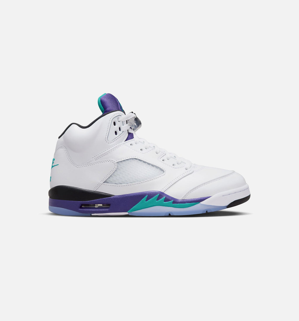 Air Jordan 5 Retro Grape Men's Sneakers - White / New Emerald / Grape Ice / Black