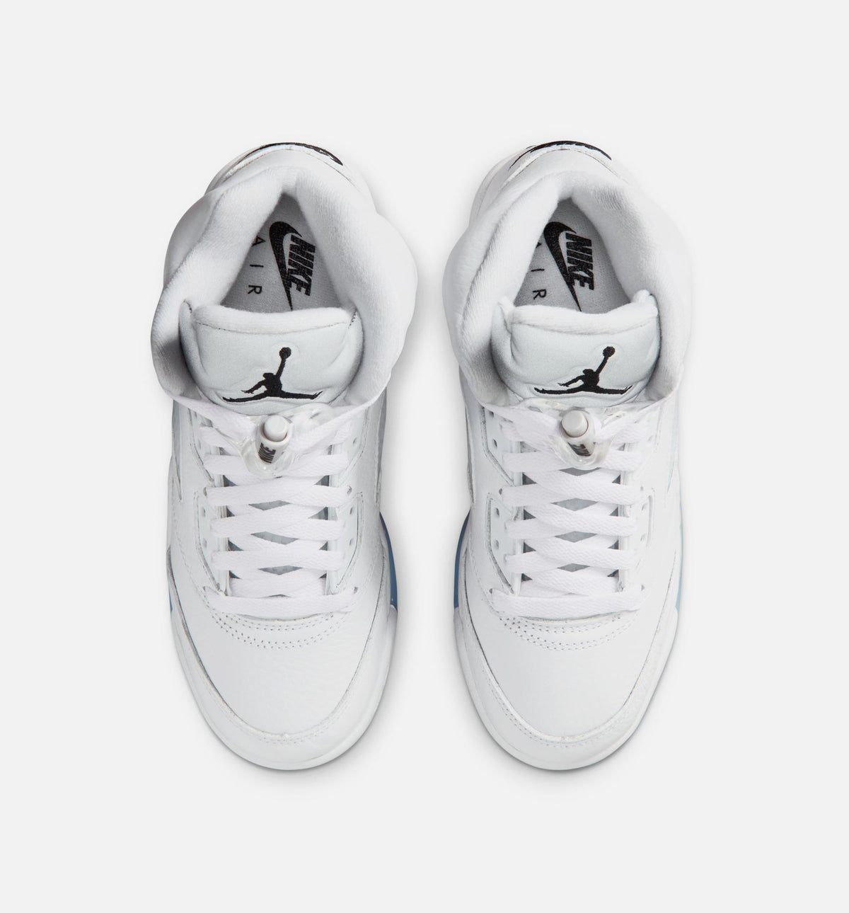 Air Jordan 5 Retro OG White Metallic Grade School Sneakers - White / Black / Metallic Silver