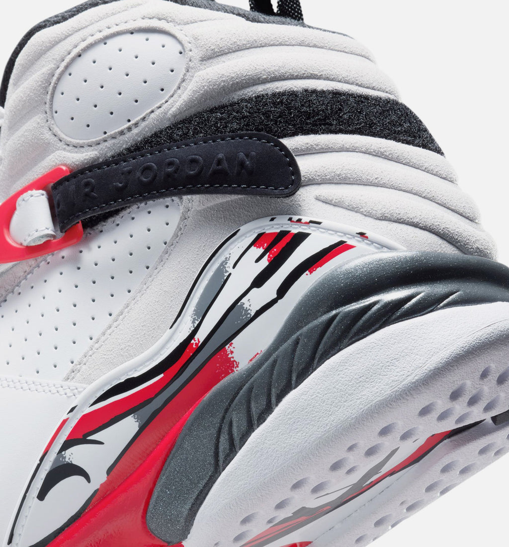 Air Jordan 8 Retro White and True Red Men's Sneakers - White / Black / True Red