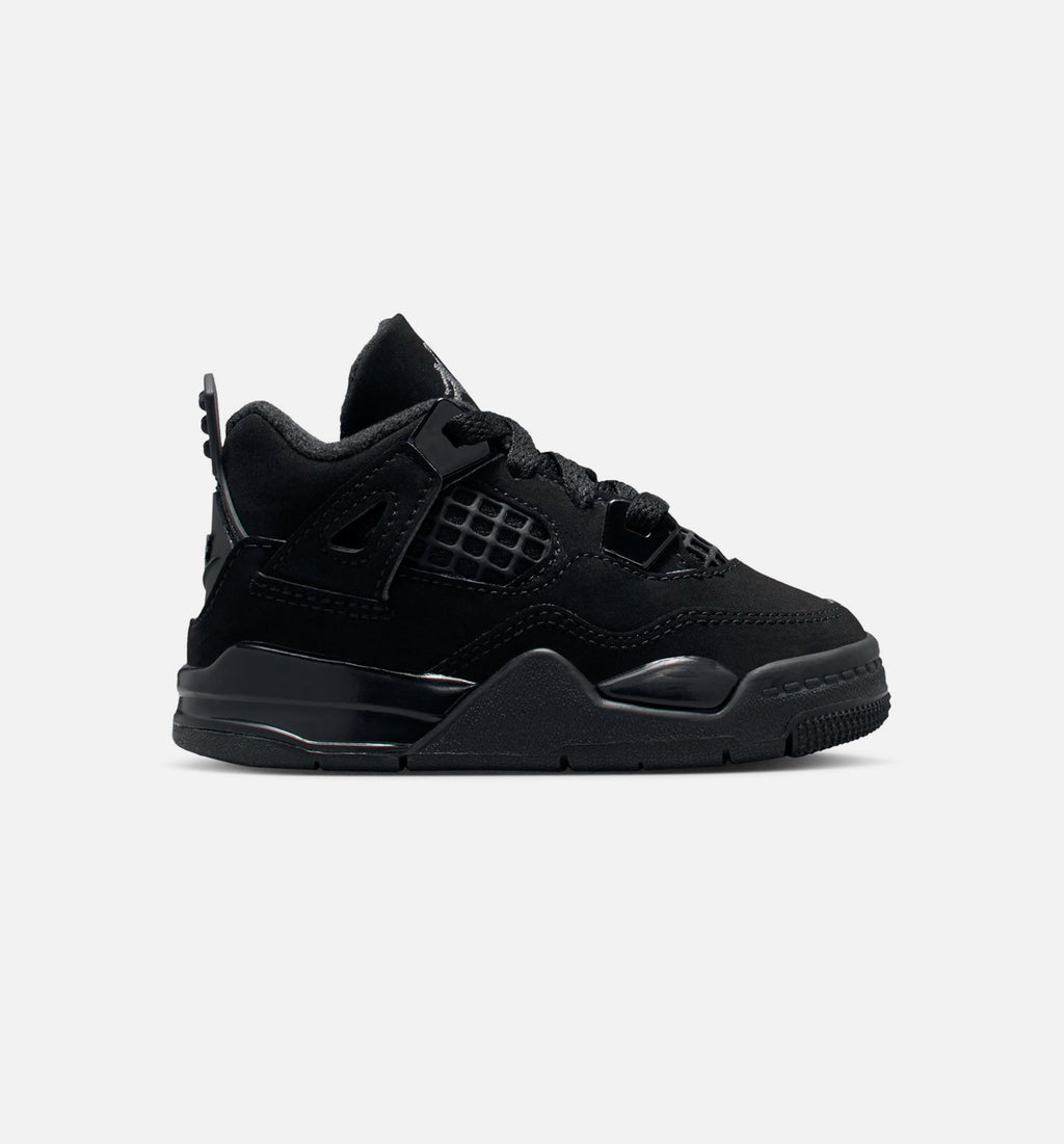 Air Jordan 4 Retro Black Cat Infant & Toddler Sneakers - Black / Light Graphite