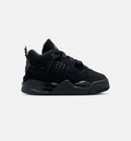 Air Jordan 4 Retro Black Cat Infant & Toddler Sneakers - Black / Light Graphite