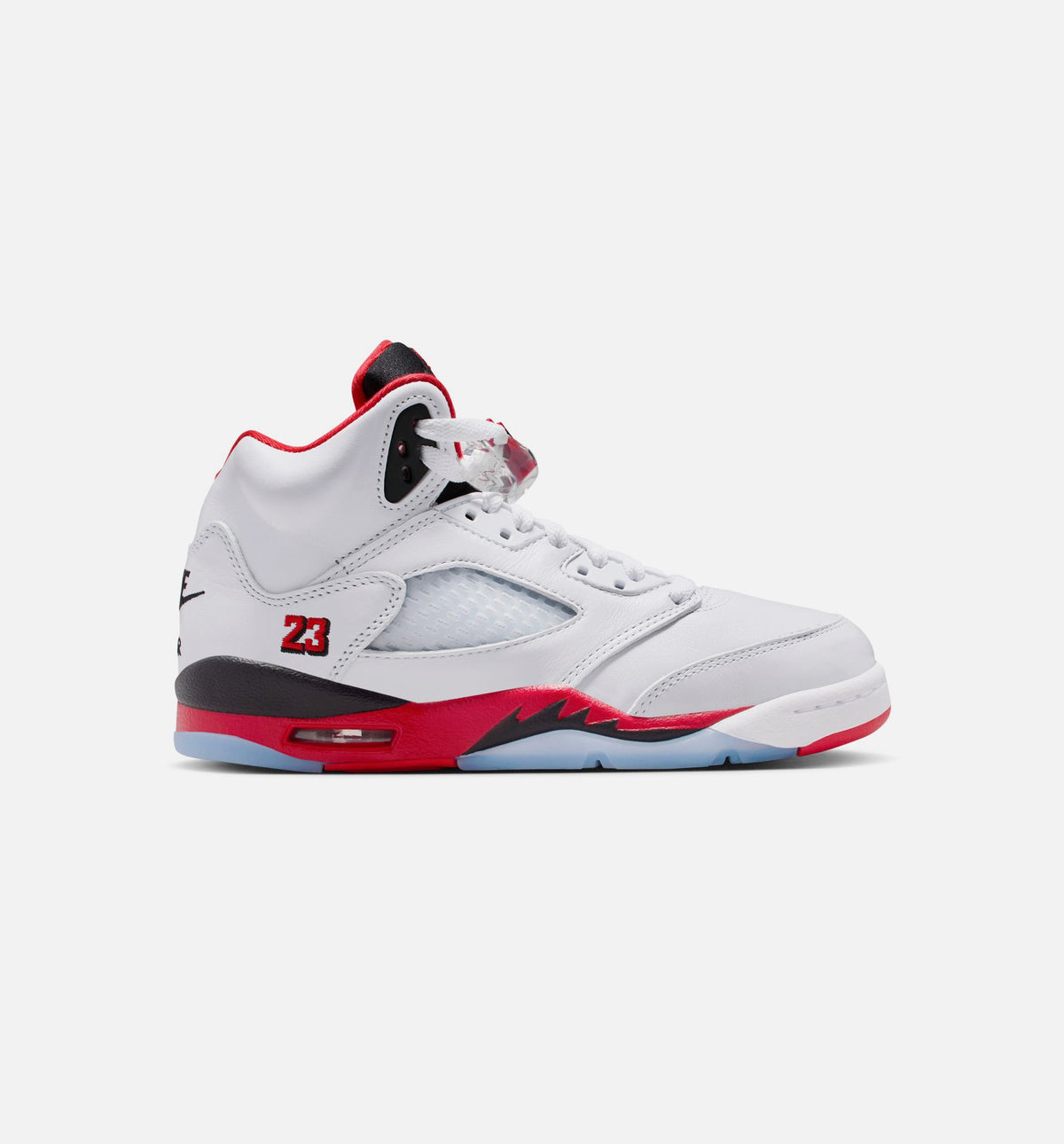 Air Jordan 5 Retro Fire Red Grade School Sneakers - White / Fire Red / Black