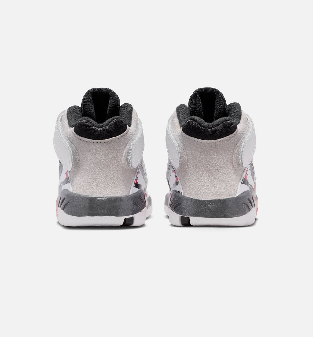 Air Jordan 8 Retro White and True Red Infant & Toddler Sneakers - White / Black / True Red