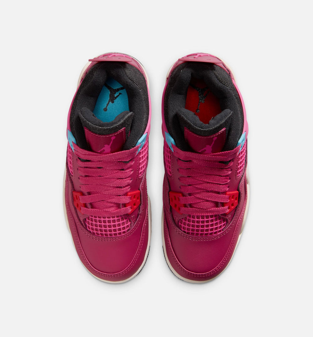 Air Jordan 4 Retro She's A Star Grade School Sneakers - Sweet Beet / Desert Pink / Off Noir / Chalk