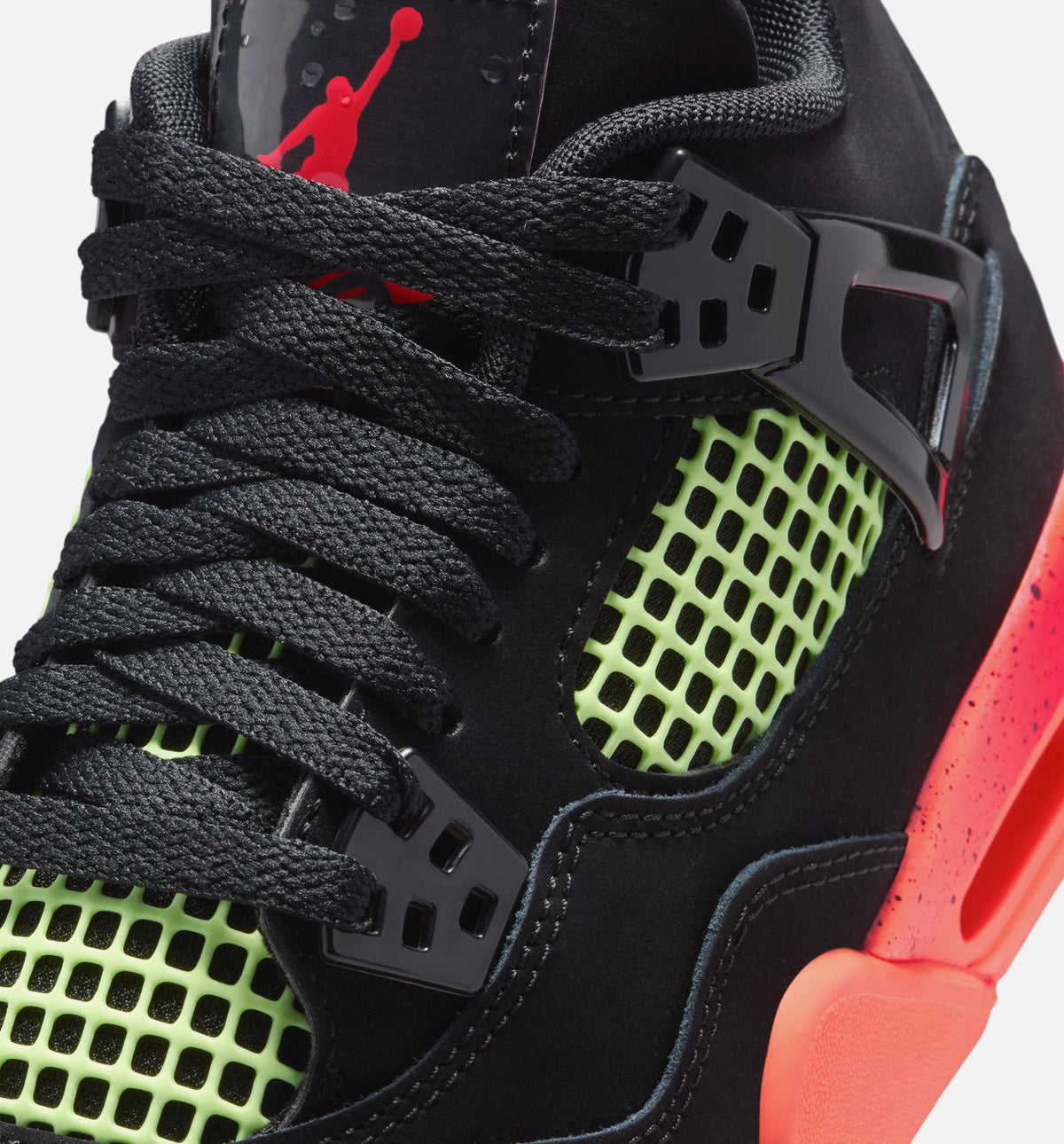 Air Jordan 4 Retro Black Infrared 23 Grade School Sneakers - Black / Infrared 23 / Bright Mango
