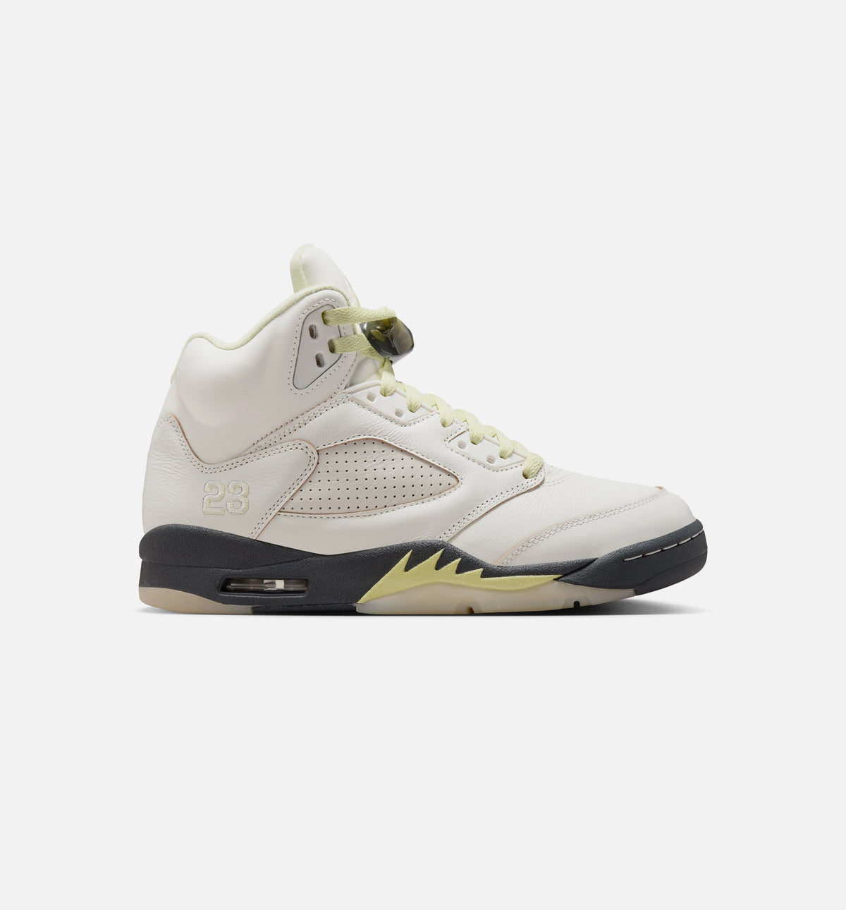 Air Jordan 5 Retro Luminous Green and Sail Women's Sneakers - Sail / Luminous Green / Anthracite
